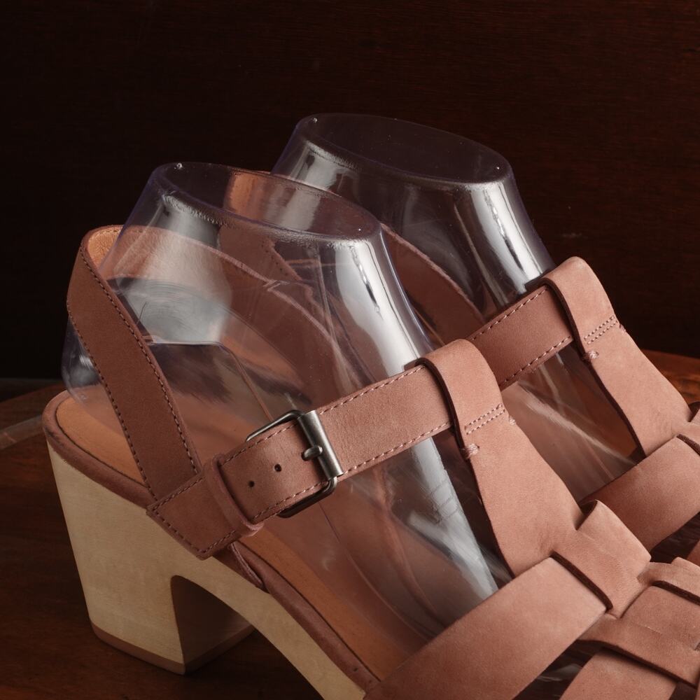 Madewell Sandals Womens Size 10 Blush Pink The Fisherman Clog Leather Boho Shoes - Picture 6 of 15